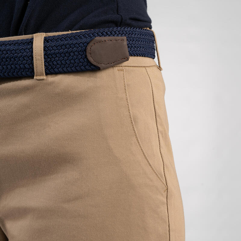 Pantalon scurt chino bumbac golf MW500 Bej Damă