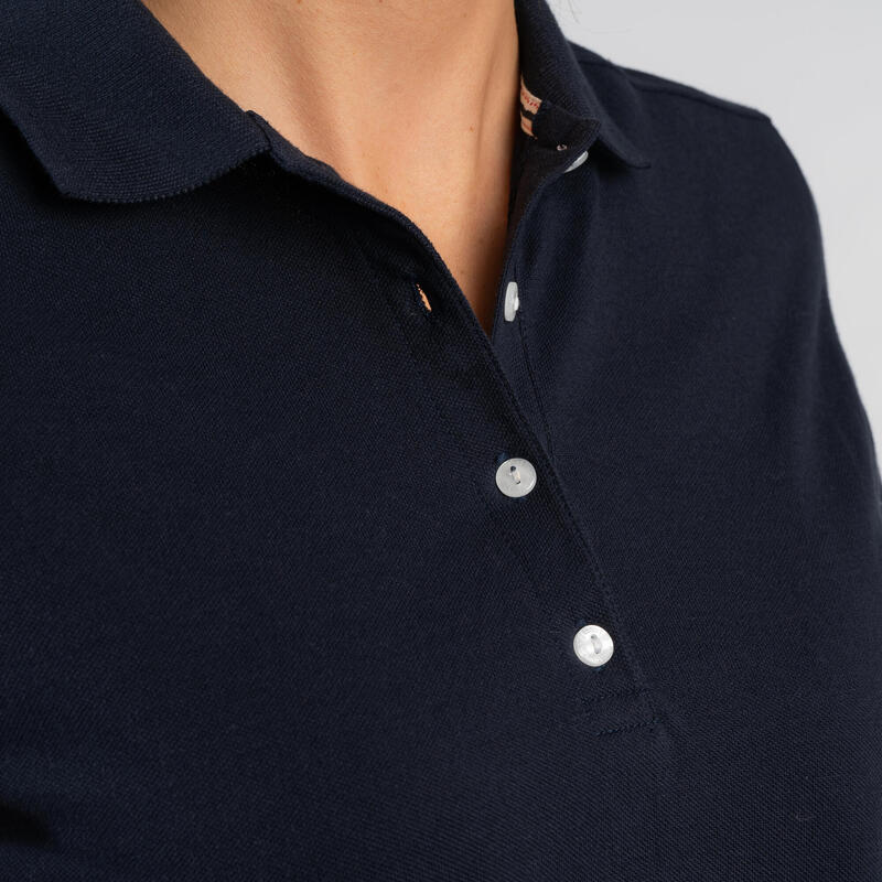 Golf Poloshirt kurzarm MW500 Damen marineblau
