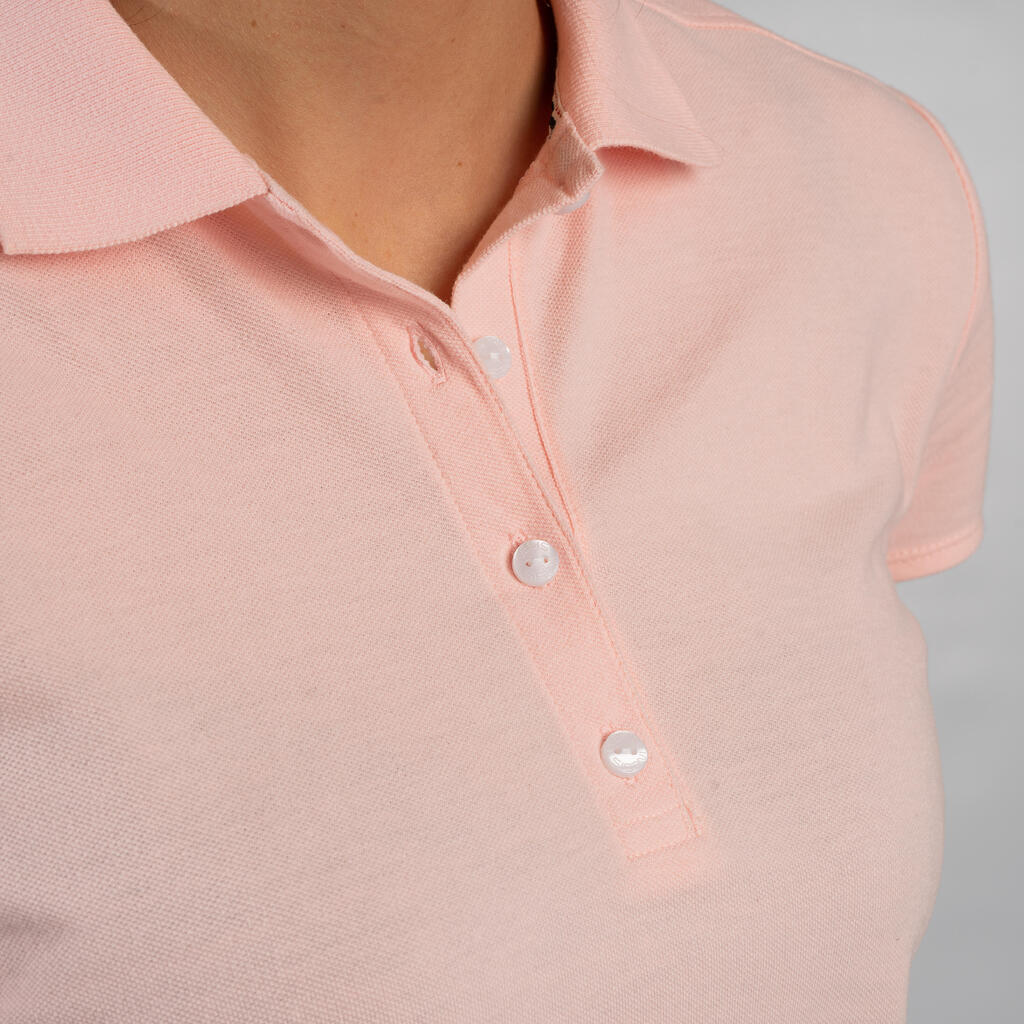 Polo de Golf para Mujer MW500 - Manga Corta - Rosa Claro