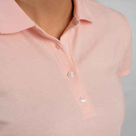 Women's golf short-sleeved polo shirt MW500 pale pink