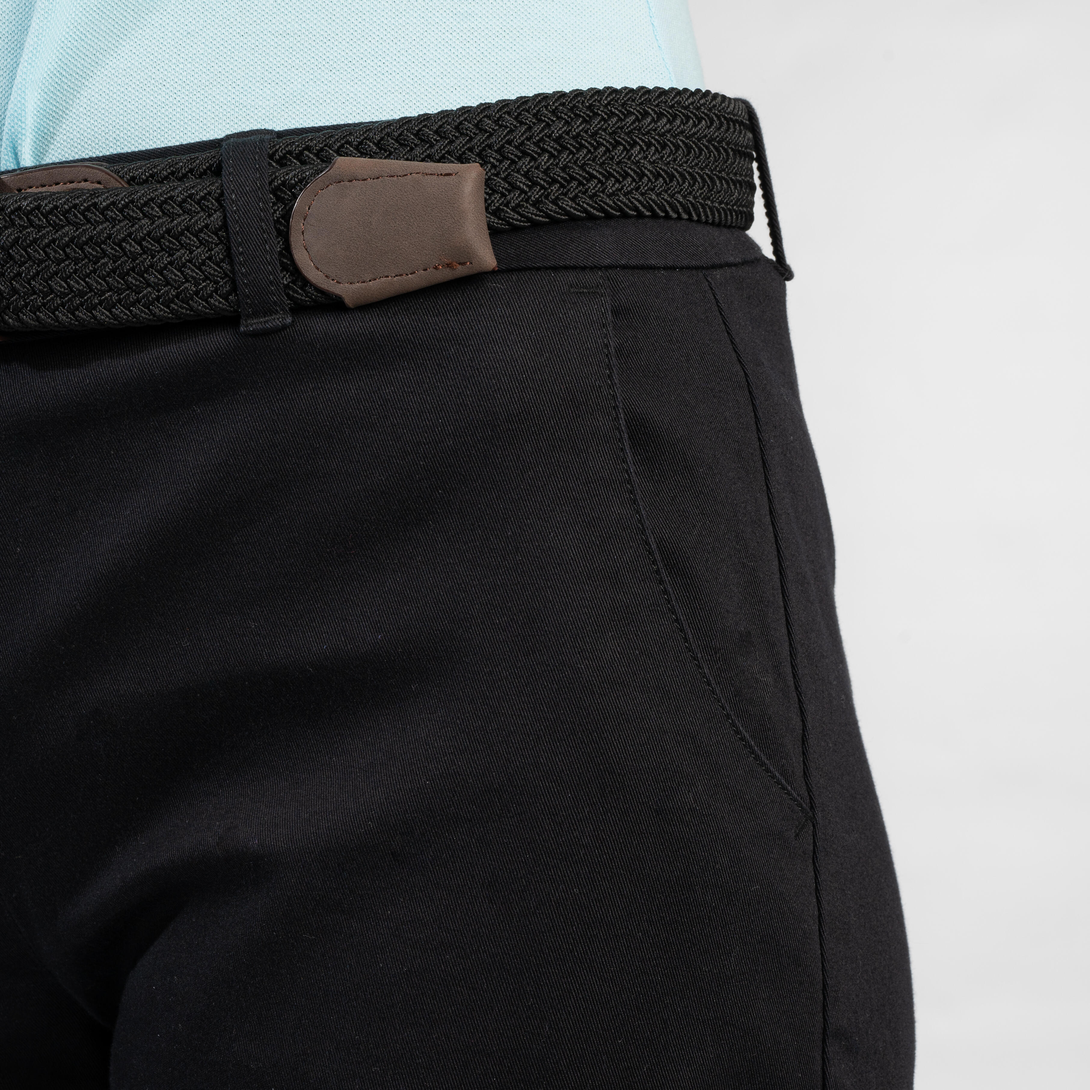 Women’s golf cotton chino shorts, MW500 black