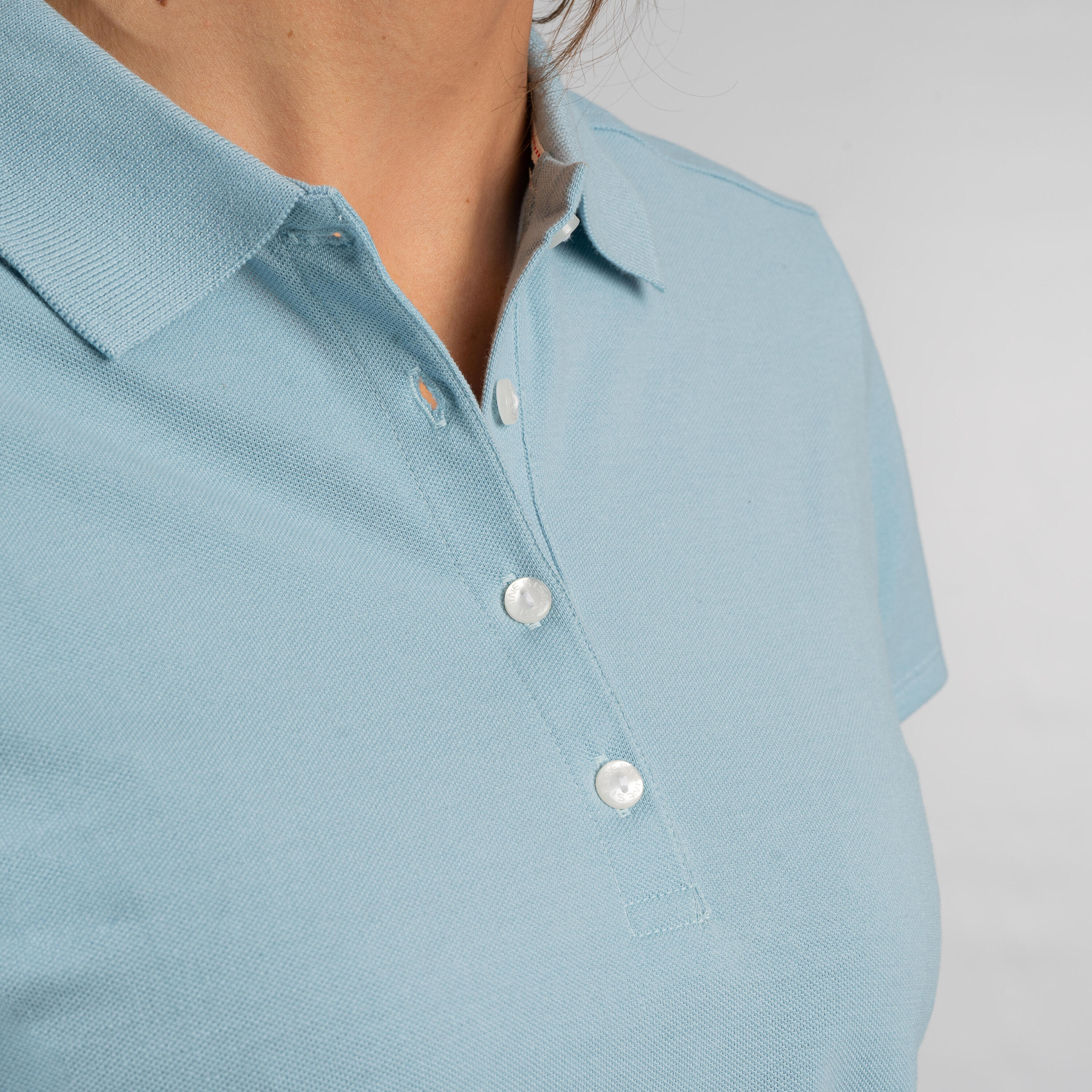 Polo de Golf para Mujer MW500 - Manga Corta - Azul Celeste 4/8