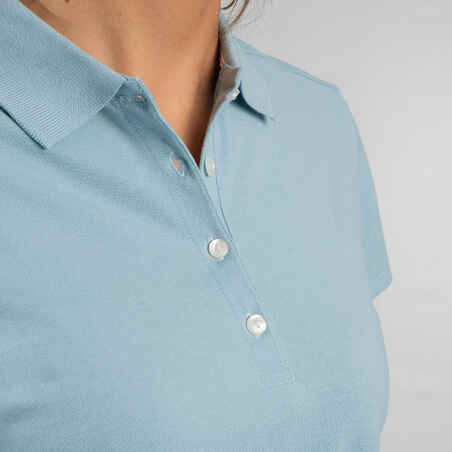 Polo golf 65% algodón Mujer Inesis MW500 azul claro
