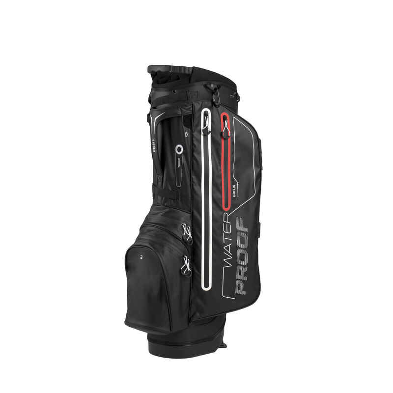 GOLF STAND BAG WATERPROOF INESIS LIGHT BLACK Decathlon
