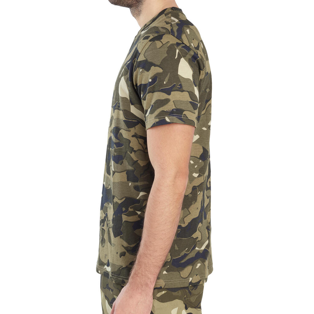 Jagd-T-Shirt 100 Camouflage V1 grau