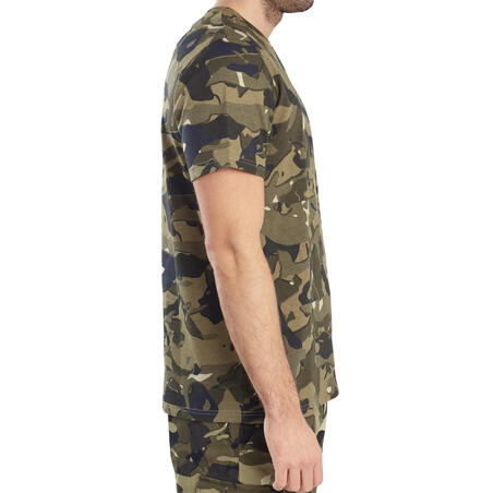 T-shirt manches courtes chasse 100 camouflage WL V1 vert