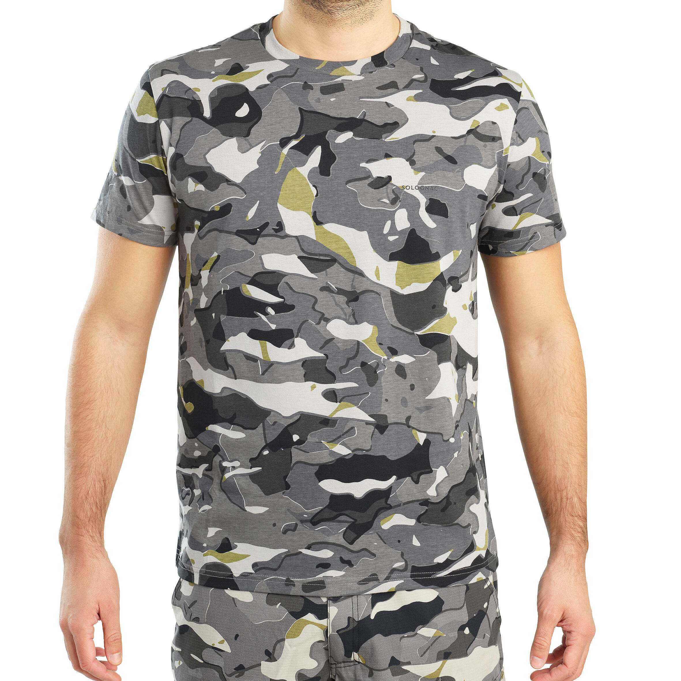 Men Cotton T-Shirt Army Military Camo Print SG-100 - Camo Grey