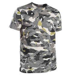 Short-sleeved hunting T-shirt 100 WL V1 - grey camouflage