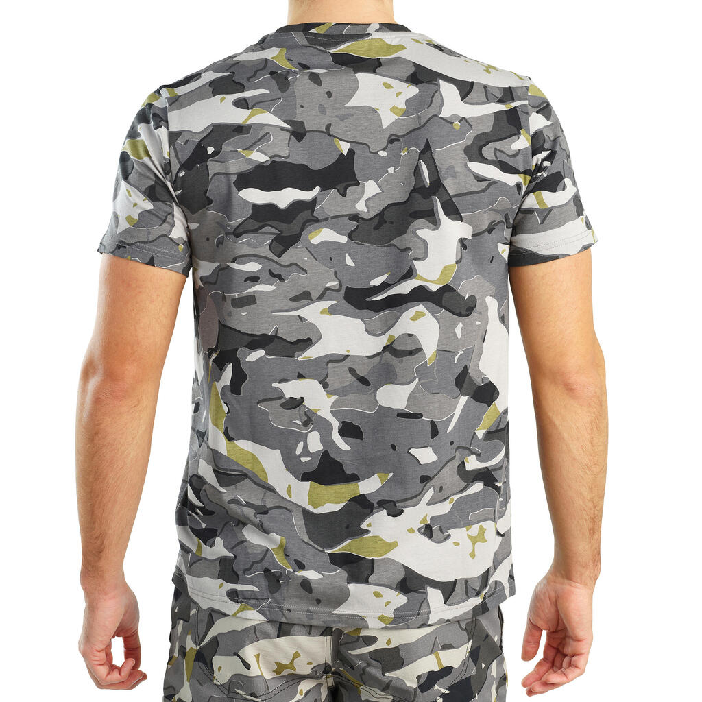 Jagd-T-Shirt 100 Camouflage V1 grau