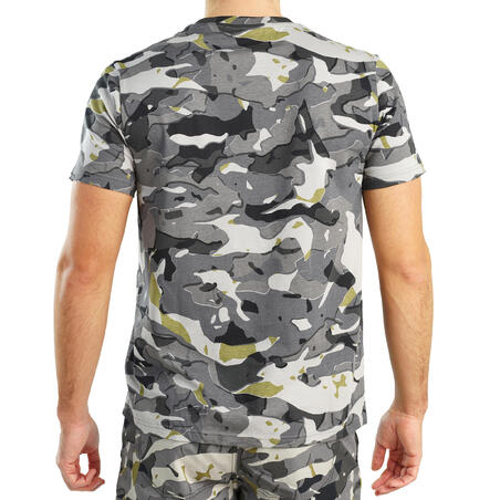 T-shirt manches courtes chasse 100 camouflage WL V1 gris