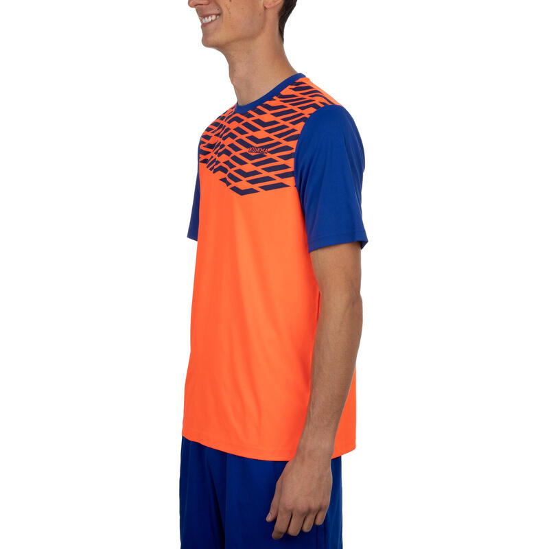 Camiseta de pádel manga corta transpirable Hombre Kuikma 500 naranja