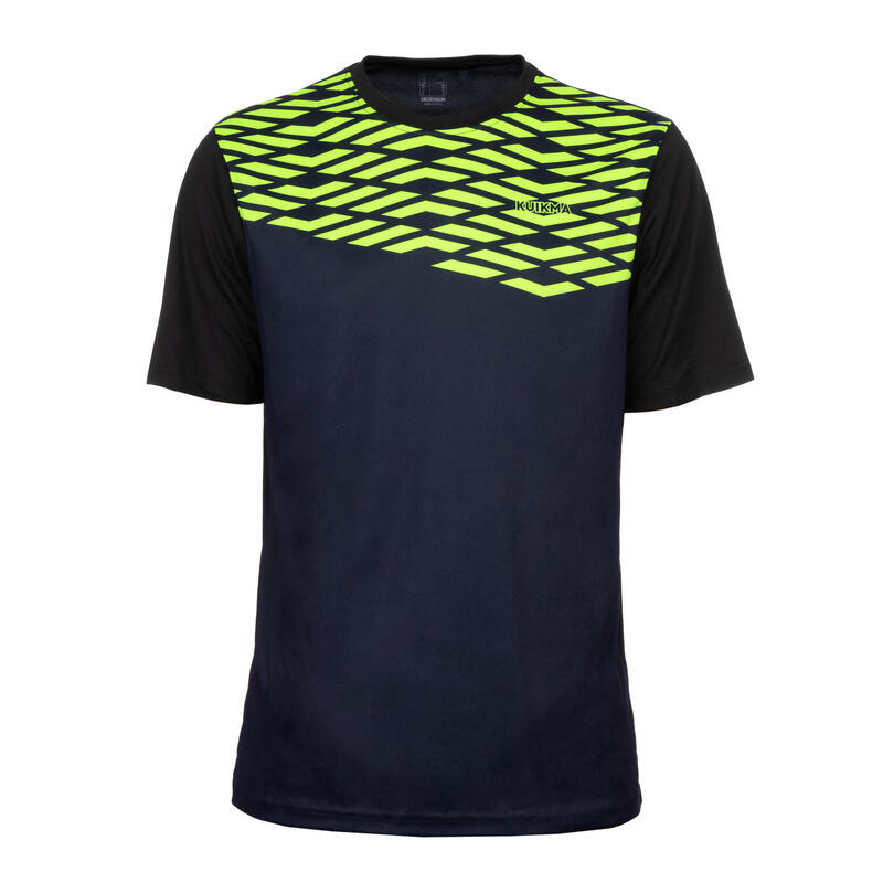 T-shirt de padel manches courtes respirant Homme - 500 noir jaune