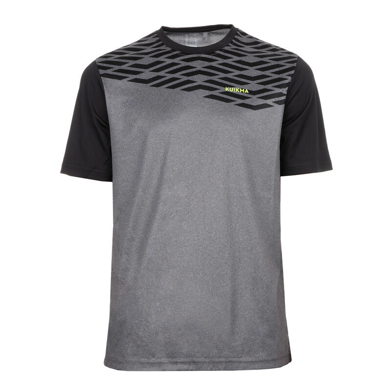 T-shirt padel uomo 500 grigio-nero