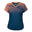 T-shirt de padel manches courtes respirant Femme- 500 bleu orange