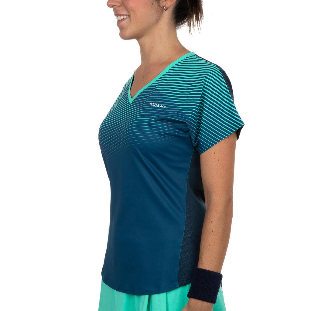 Damen Padel T-Shirt kurzarm atmungsaktiv - PTS 500 rot 