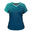 Ademend padelshirt voor dames 500 korte mouwen blauw groen