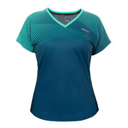 T-shirt de padel manches courtes respirant Femme- 500 bleu vert