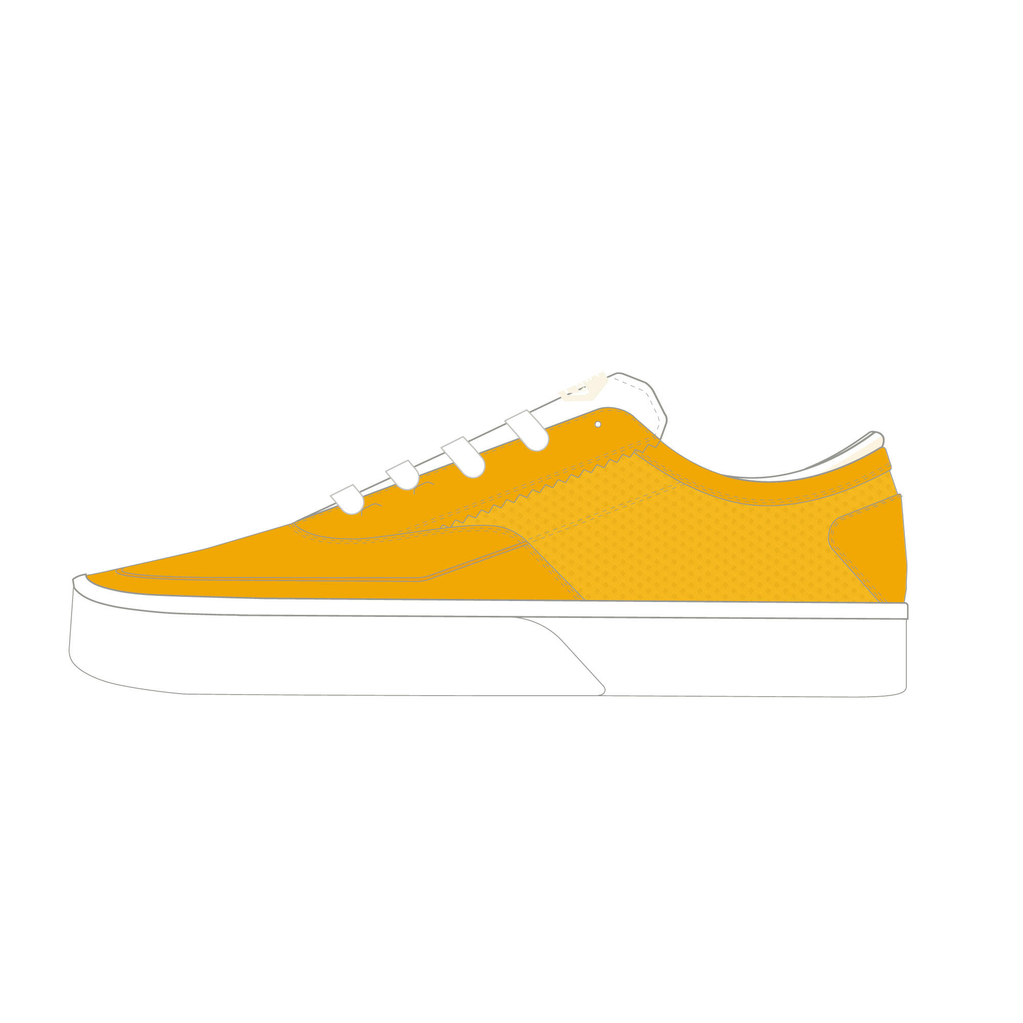 Adult Vulcanised Skate Shoes Vulca 500 II - Yellow/White 3/14