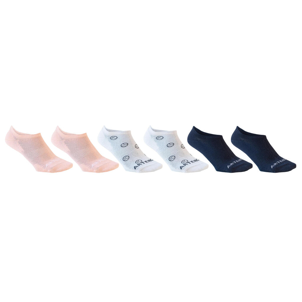 Tennissocken RS 160 Low 6er-Pack rosa/weiss/dunkelblau