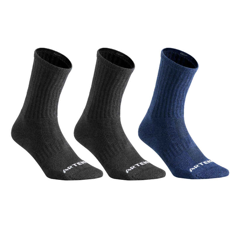 Tennissocken RS 500 High 3er-Pack dunkelgrau/marineblau Tennissocken RS 500 High 3er-Pack dunkelgrau/marineblau