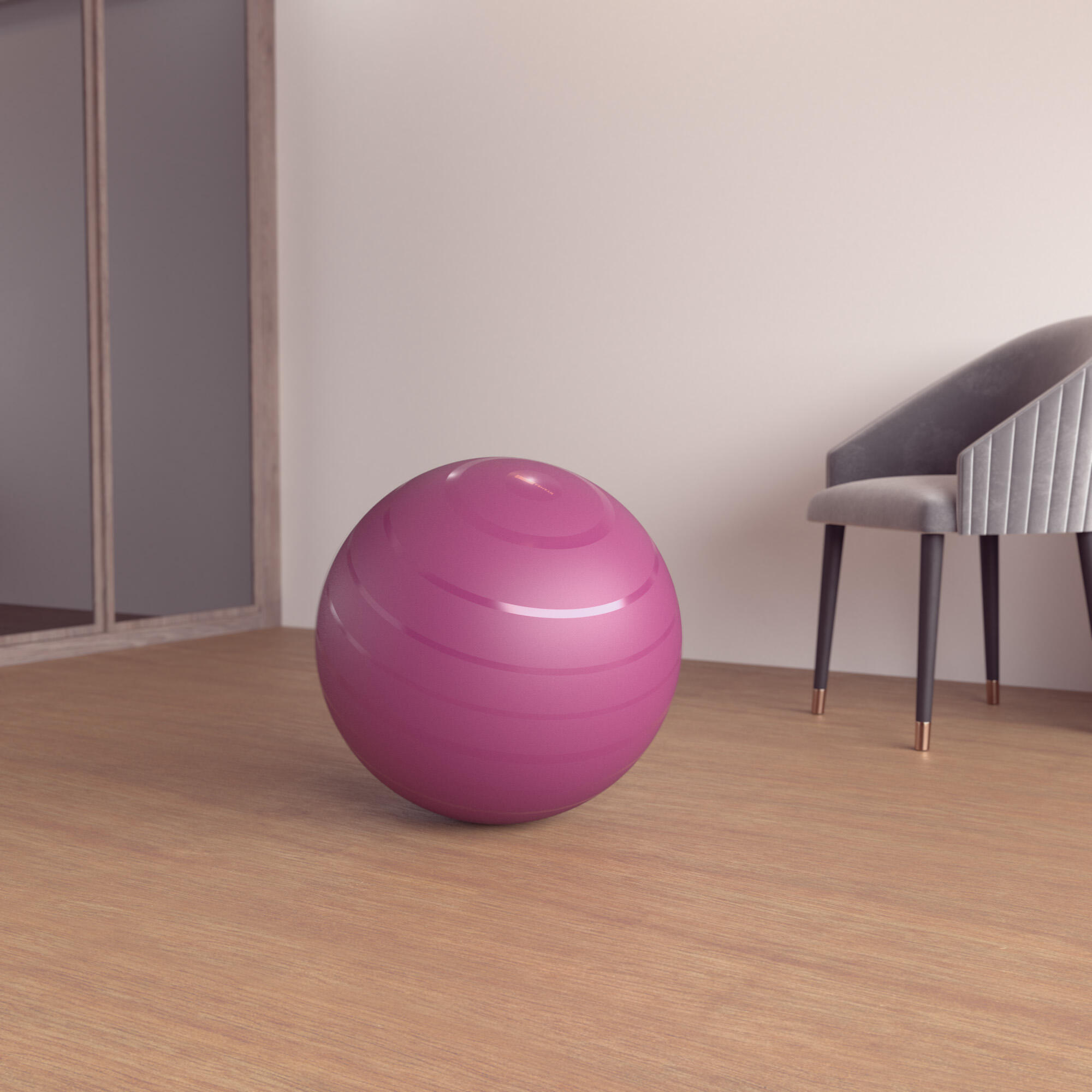 Fitball Pelota Pilates Resistente Talla S - 55 cm Burdeos 3/7