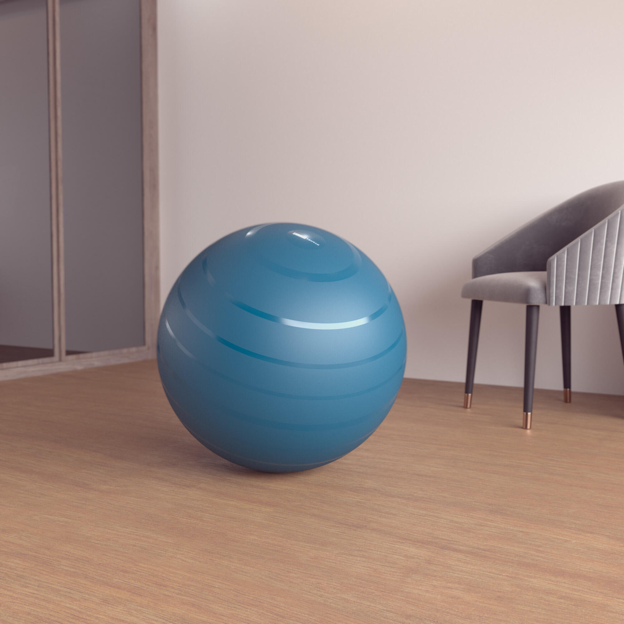 Size 2 (65 cm) Pilates Swiss Ball - Blue - DOMYOS