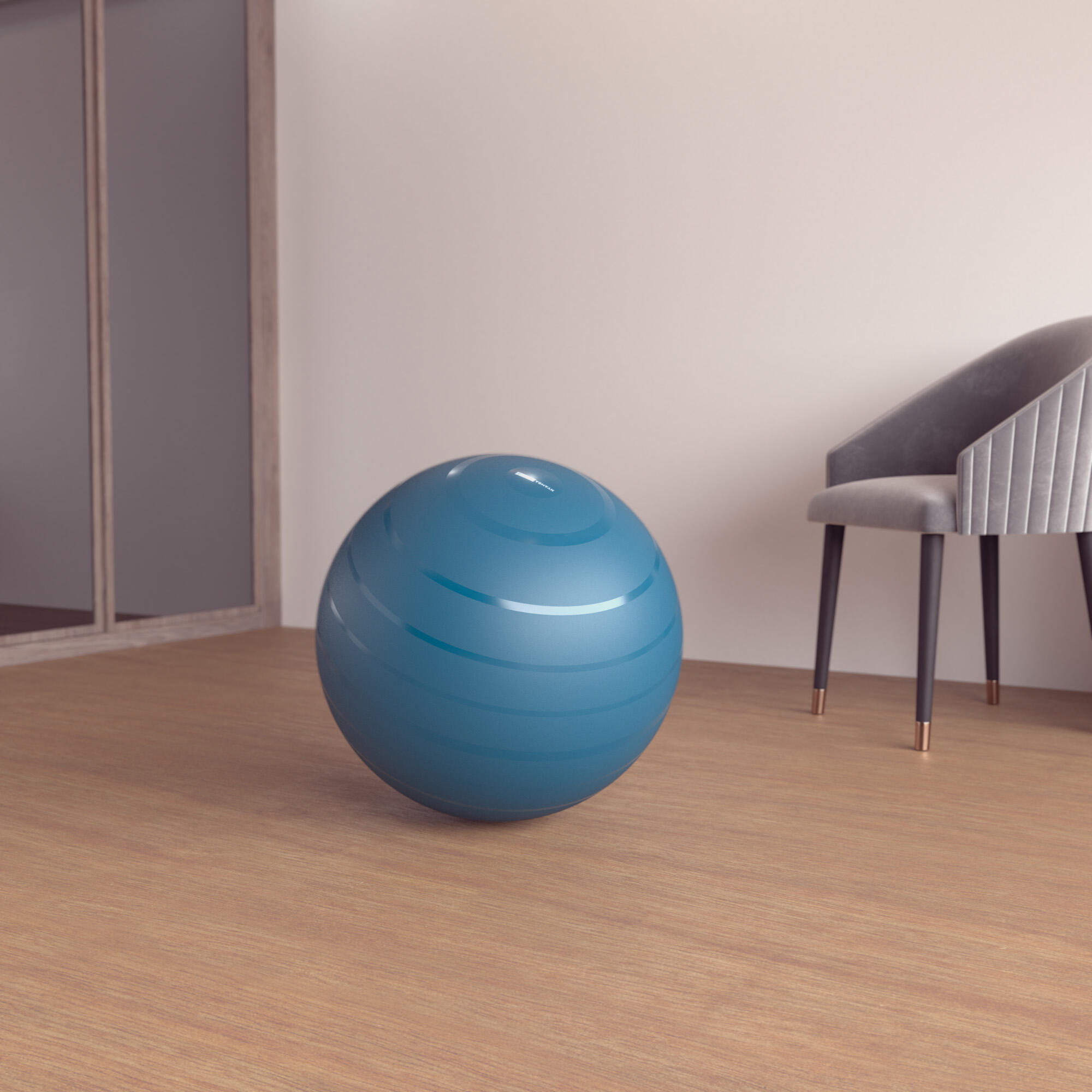 Ballon d’exercice de 55 cm – bleu - DOMYOS