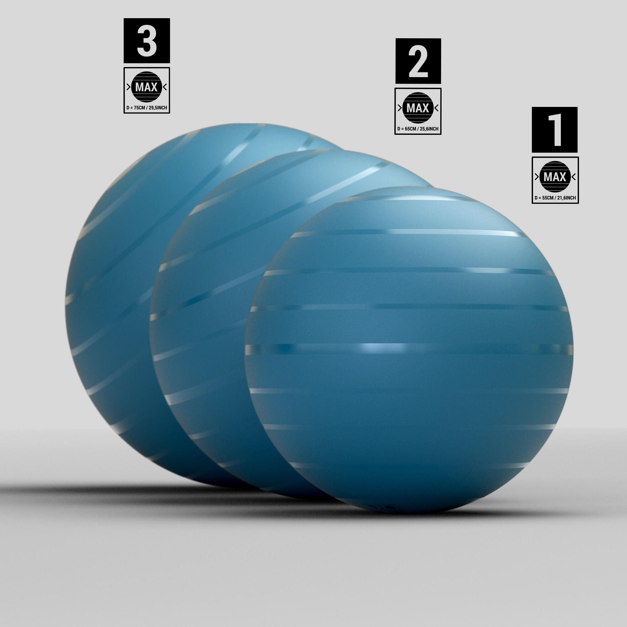Ballon d’exercice de 55 cm – bleu - DOMYOS