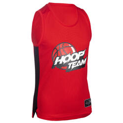 Boys'/Girls' Sleeveless Basketball Jersey T500 - Red/Hoop Team