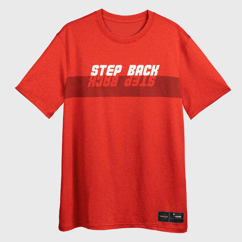 T-SHIRT / MAILLOT DE BASKETBALL HOMME TS500 FAST ROUGE STEP BACK