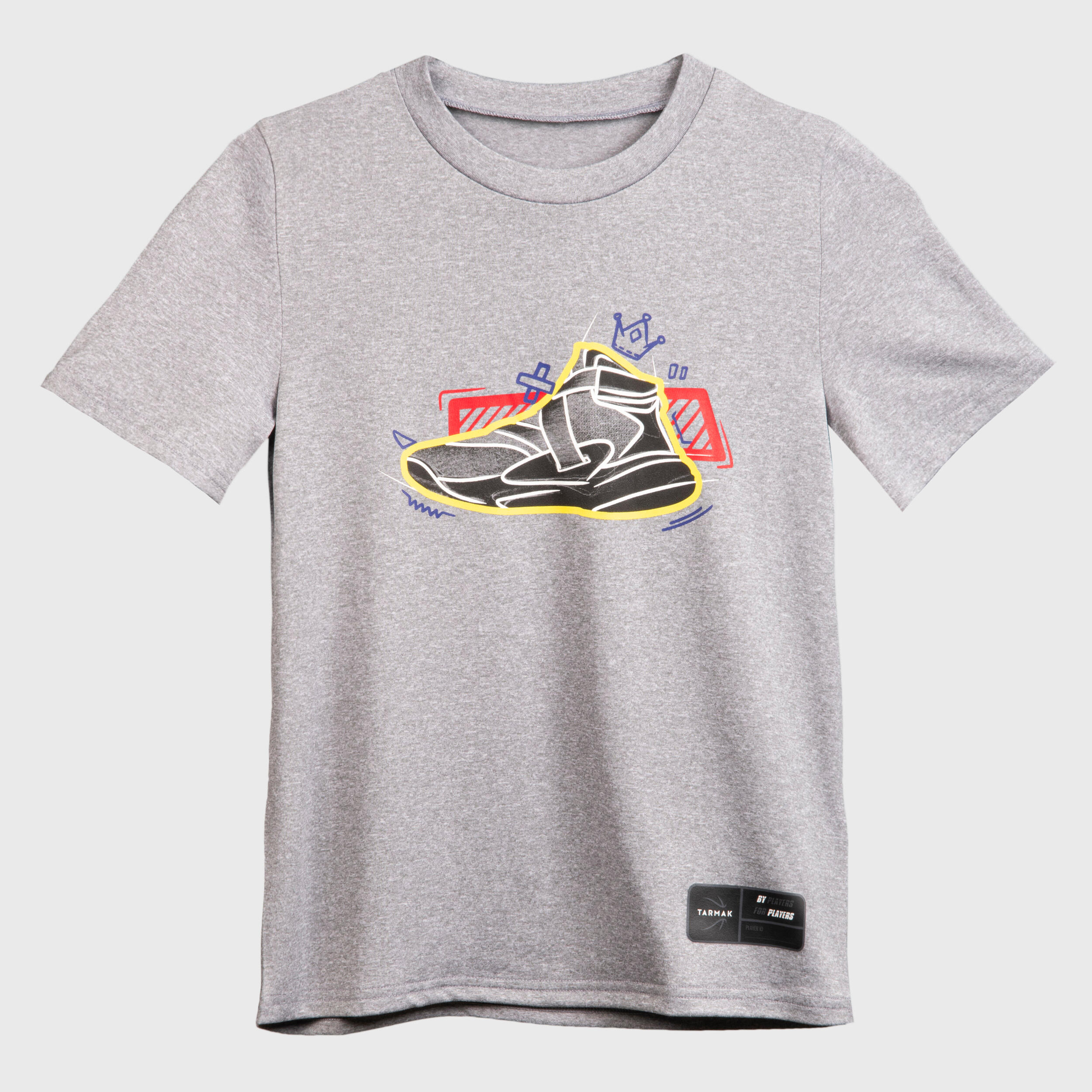 T SHIRT MAILLOT DE BASKETBALL ENFANT TS500 FAST GRIS Decathlon