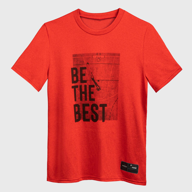 T-SHIRT DE BASKETBALL POUR GARCON/FILLE TS500 FAST ROUGE BE THE BEST