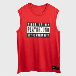 籃球無袖T恤/球衣TS500 - 紅色This is My Playground字樣