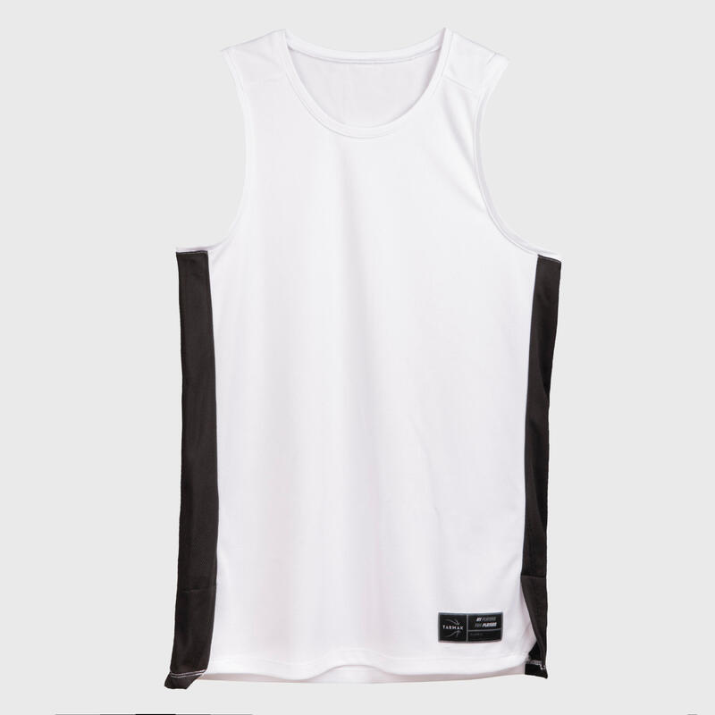 MAILLOT DE BASKETBALL SANS MANCHE - HOMME T500 BLANC