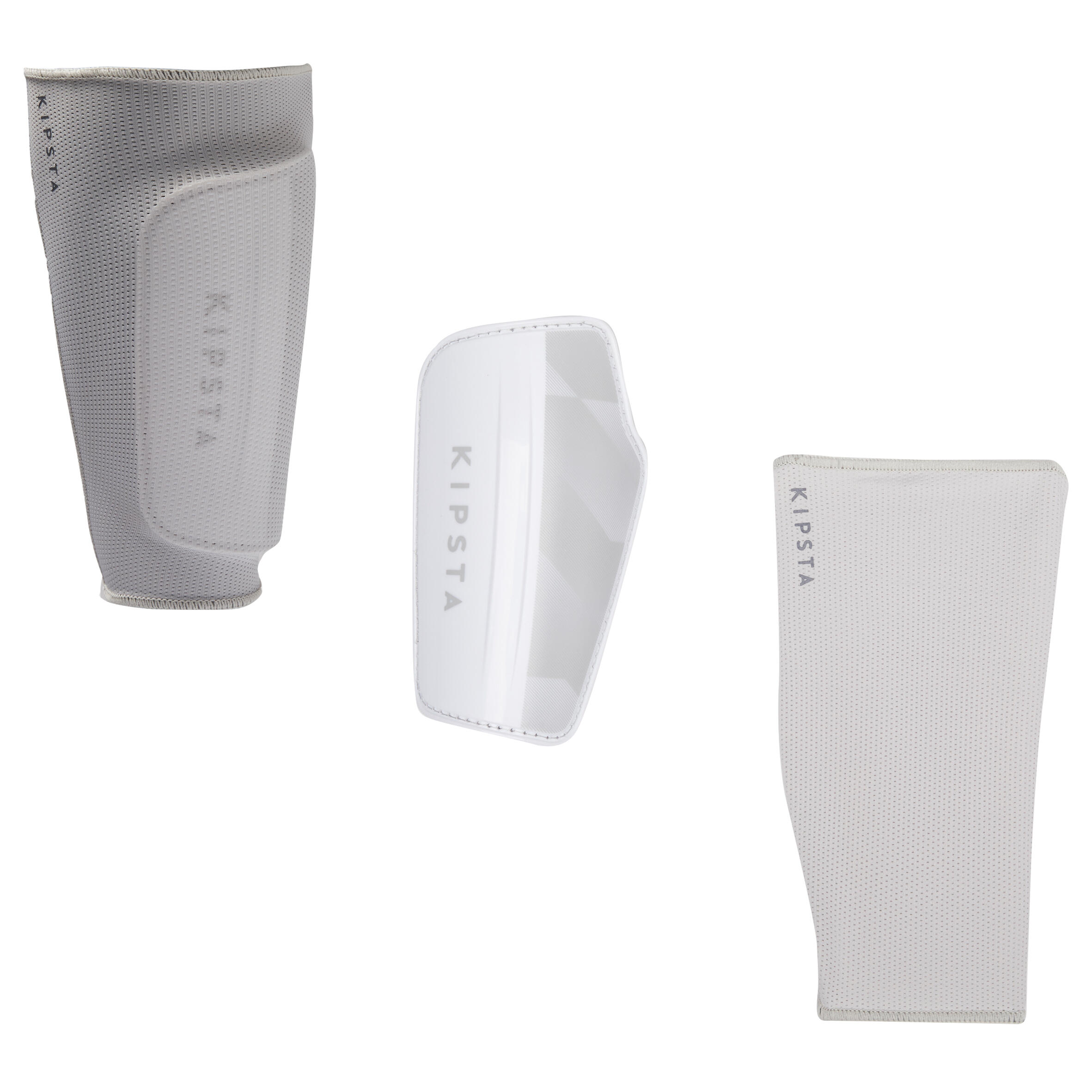 Adult Football Shin Pads F500 Viralto - White/Grey