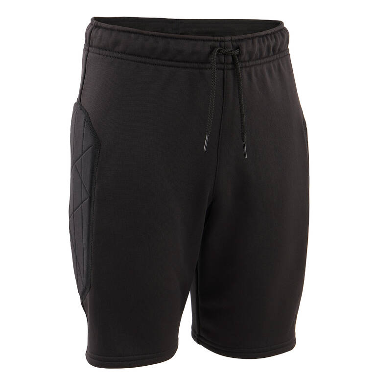 F100 Kids' Goalkeeper Shorts - Black - Decathlon