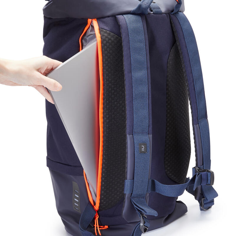 35Litre Backpack Intensive Dark Blue/Orange Decathlon