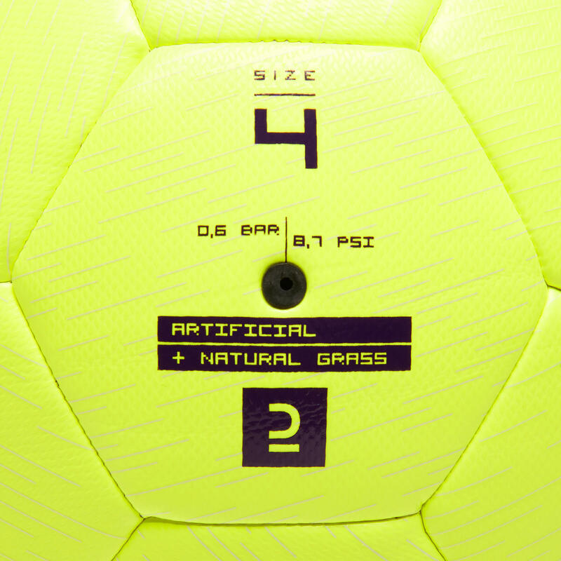 Pallone calcio ibrido F500 LIGHT taglia 4 giallo