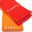 Sípcsontvédő tartópánt Tip Top, kifordítható, piros, narancssárga 