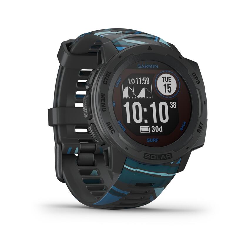 Sportuhr Smartwatch Instinct Solar Garmin Surf Kite Windsurf blau