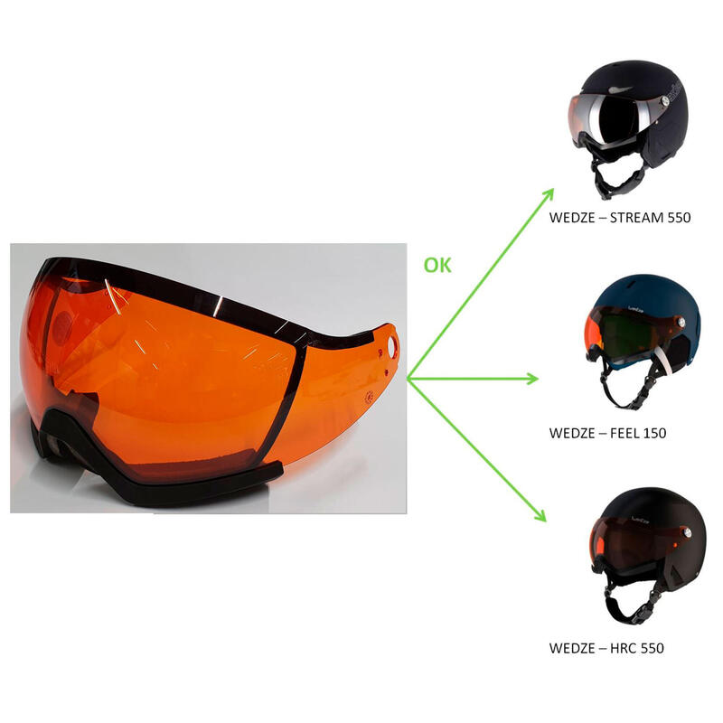 Visera de cascos de esquí y snowboard Wedze Stream 550, HRC 550 y Feel 150