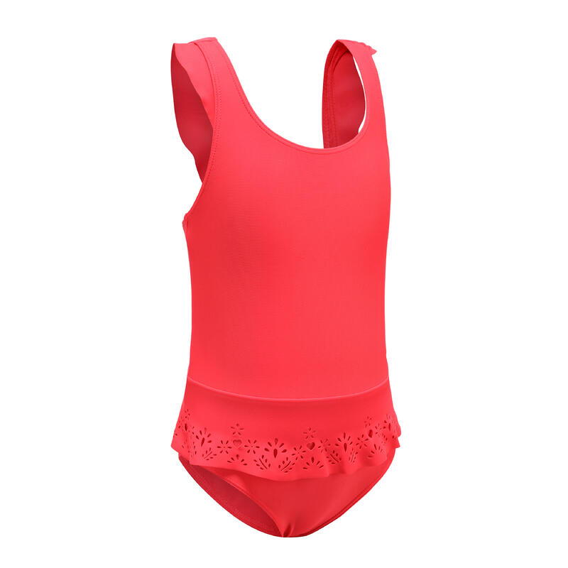 Baby Girls' One-Piece Miniskirt Swimsuit - Red