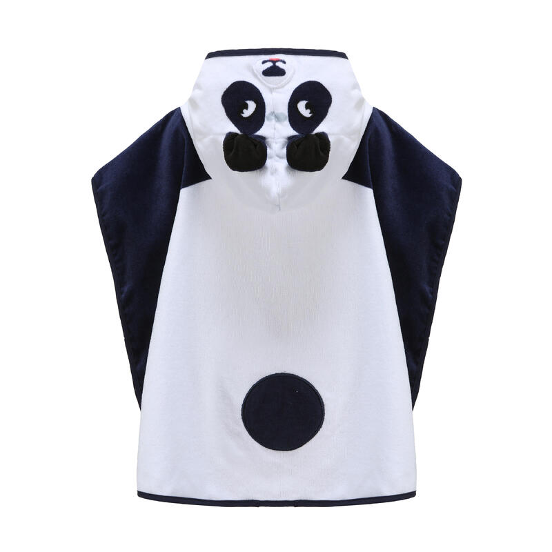 Baby / Kids' Poncho with Hood - White Panda Print