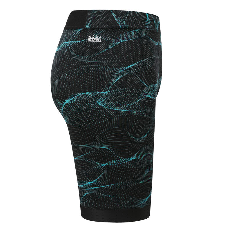 MEN'S FITI SWIMMING JAMMERS - BLACK / CYN TURQUOISE