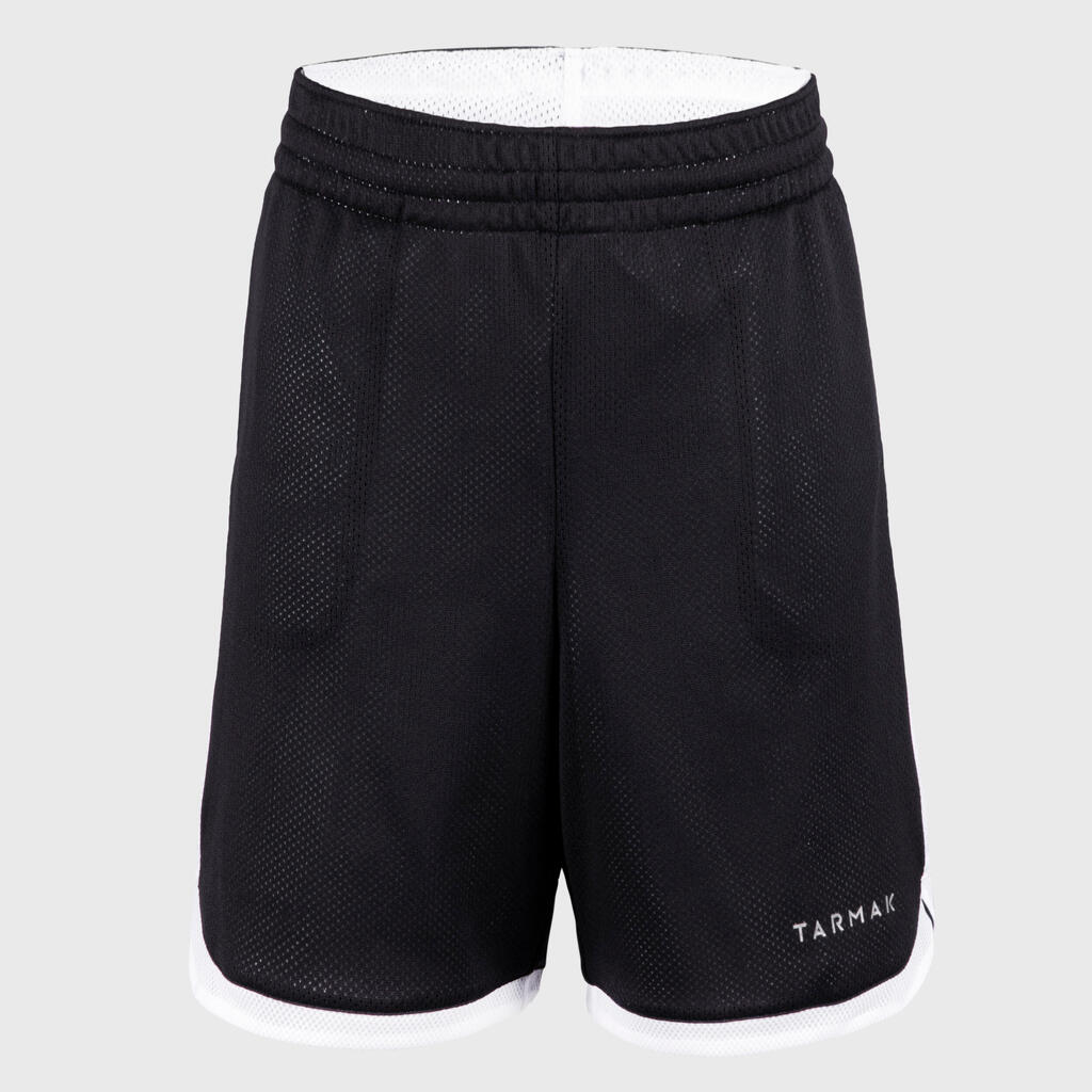 Kids' Reversible Basketball Shorts SH500R - Black/White