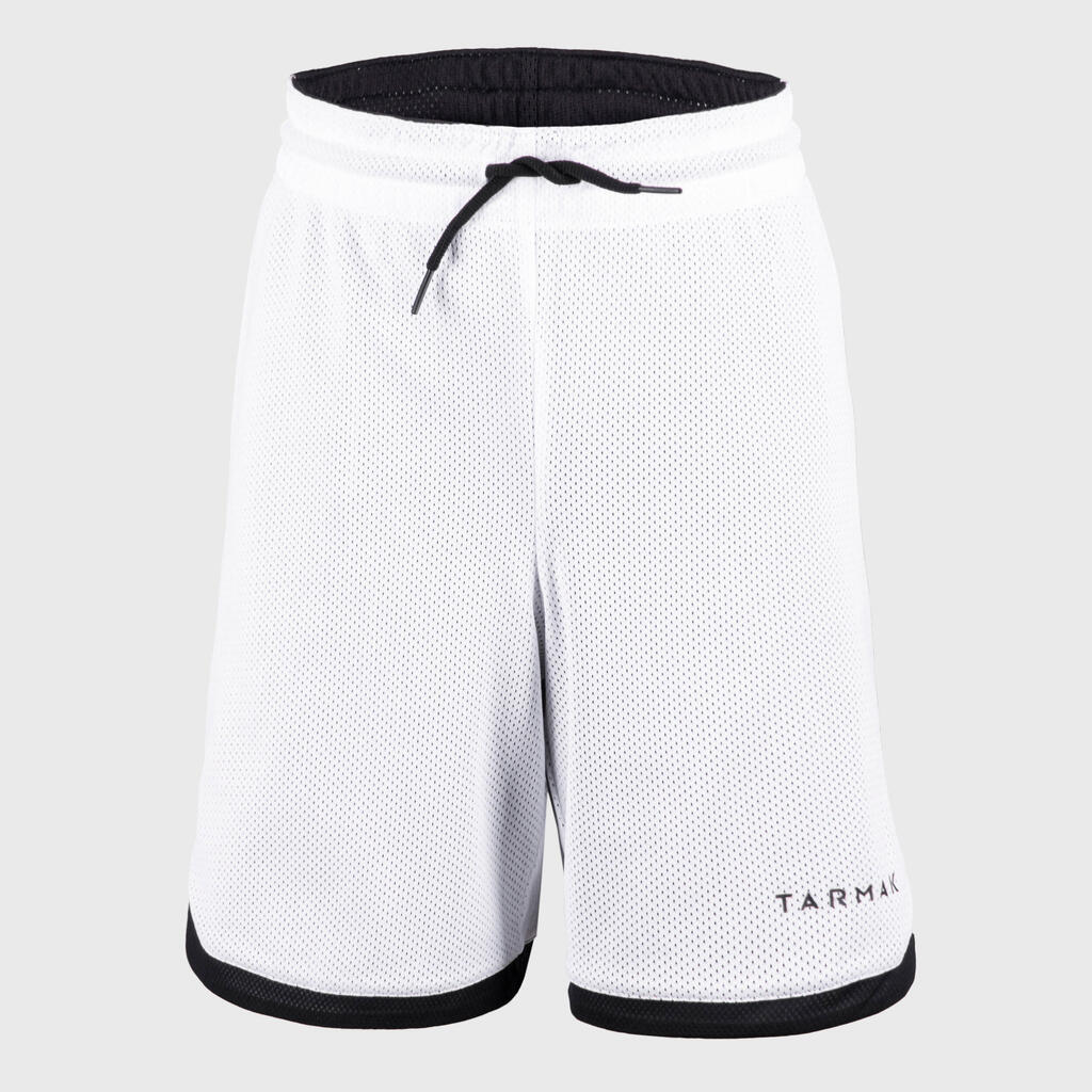 Kids' Reversible Basketball Shorts SH500R - Black/White