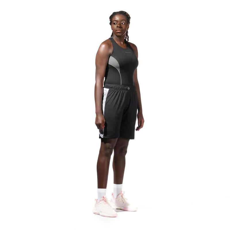 SOUS MAILLOT SANS MANCHE DE BASKETBALL FEMME POUR CONFIRMEE NOIR