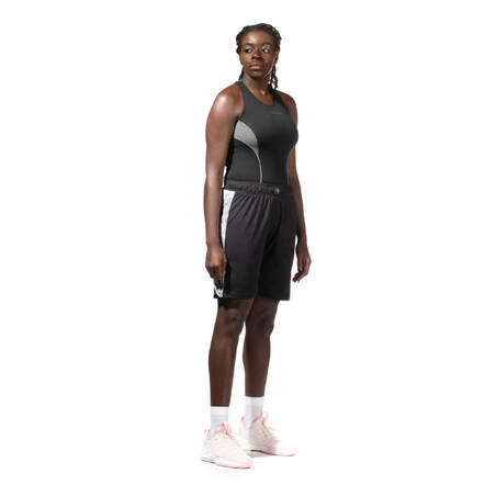 Women's Intermediate Sleeveless Basketball Base Layer Jersey - Black