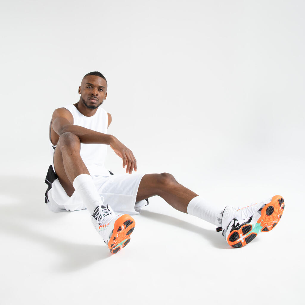 SHORT BASKETBALL HOMME / FEMME - SH500 BLANC