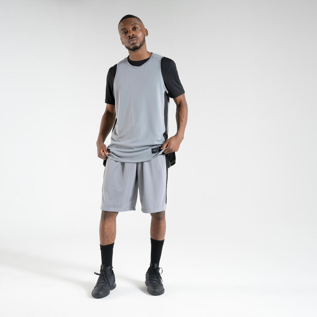 Men's Sleeveless Basketball Jersey T500 - Grey